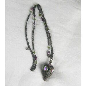 Signed Jay Strongwater pendant gold tone 19" long necklace